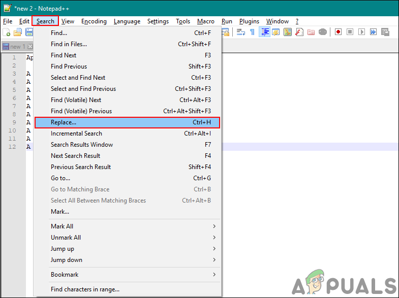 Find And Replace String With A New Line In Notepad++ - Appuals.Com