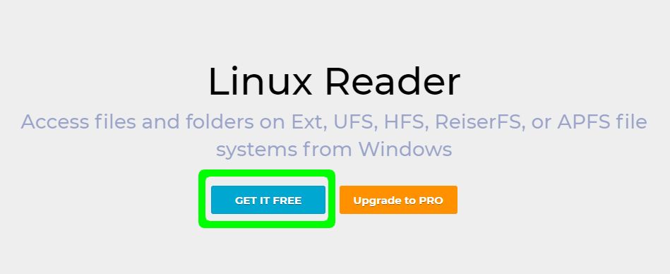 DiskInternals Linux reader download page