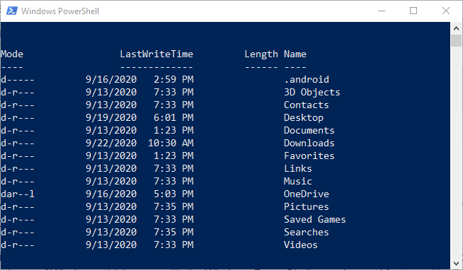 Listing files with PowerShell