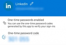 Microsoft Authenticator one time code