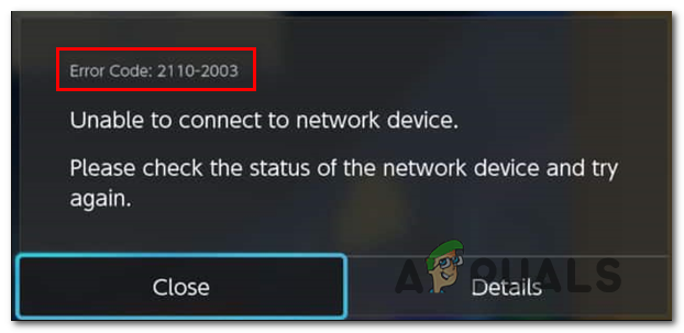 Switch код ошибки 2110 2003