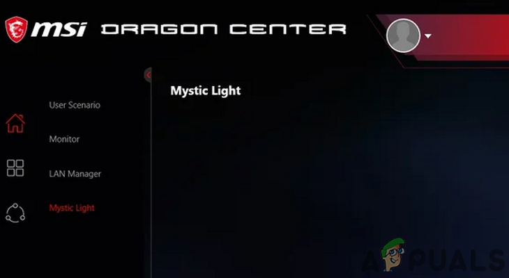 msi center mystic light not working