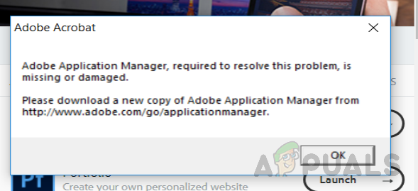 adobe application manager отсутствует или повреждено что делать