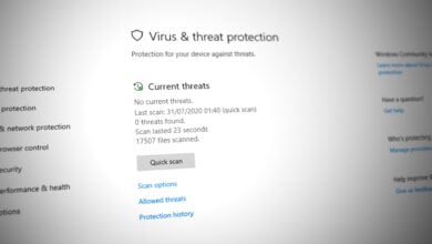 Hide the Virus and Threat Protection Area