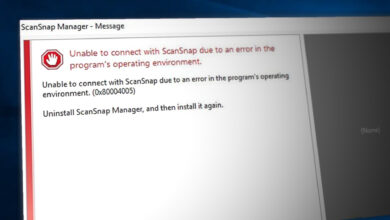 Unable to connect with ScanSnap' Error