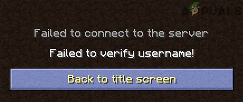 1. Failed to Verify Username Minecraft