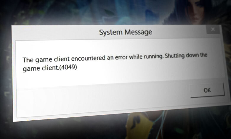 Blade and Soul Error 4049