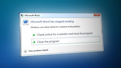 Microsoft Word Stopped Working on Windows 10