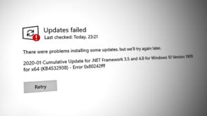 Windows Updates failed Error 0X80242FFF