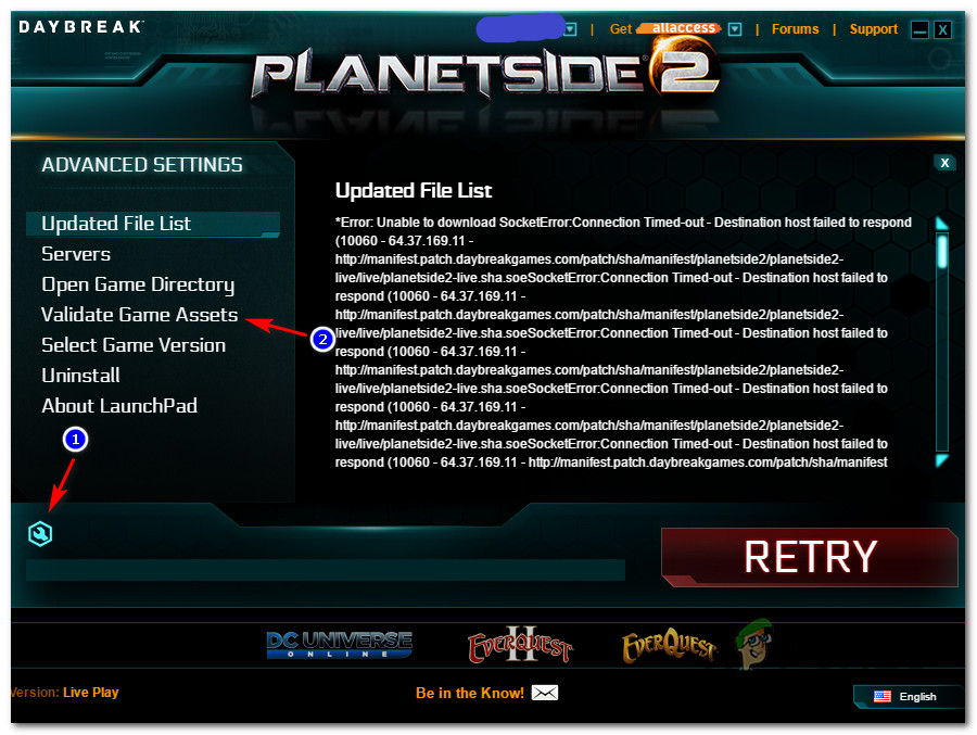Validate game. Planetside 2 сервер недоступен. Planetside 2 карта. Planetside 2 как поставить русский язык.