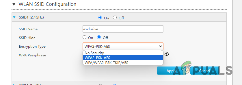 Changing Wi-Fi Security Type