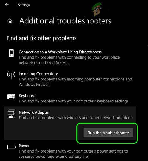 1. Run the Network Adapter Troubleshooter