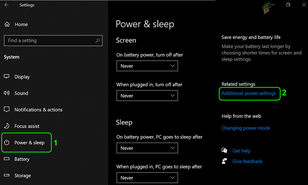 18. Open Additional Power Settings
