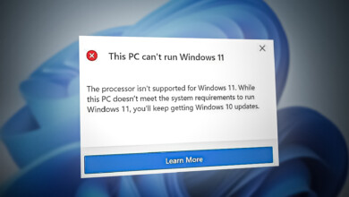 This PC can't run Windows 11 Screen