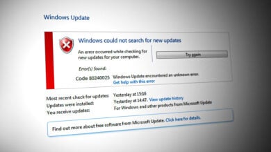 Windows Update Error 80240025