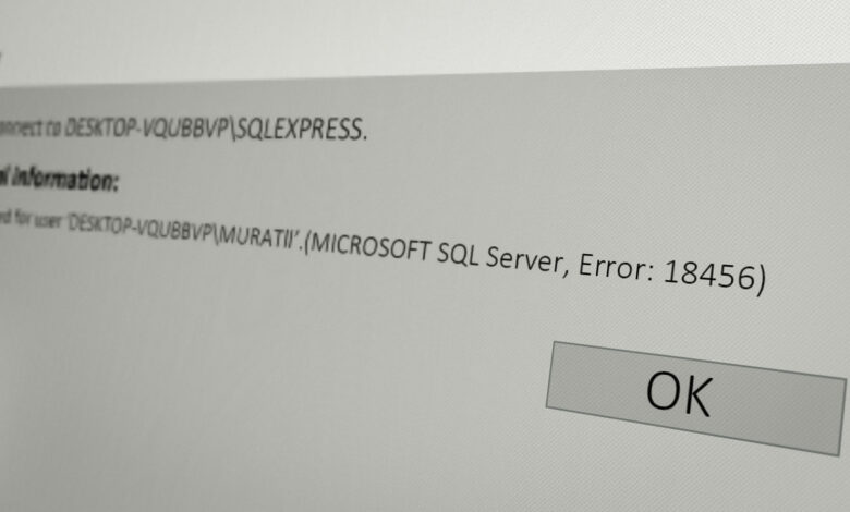 Login Failed Microsoft SQL Server Error 18456