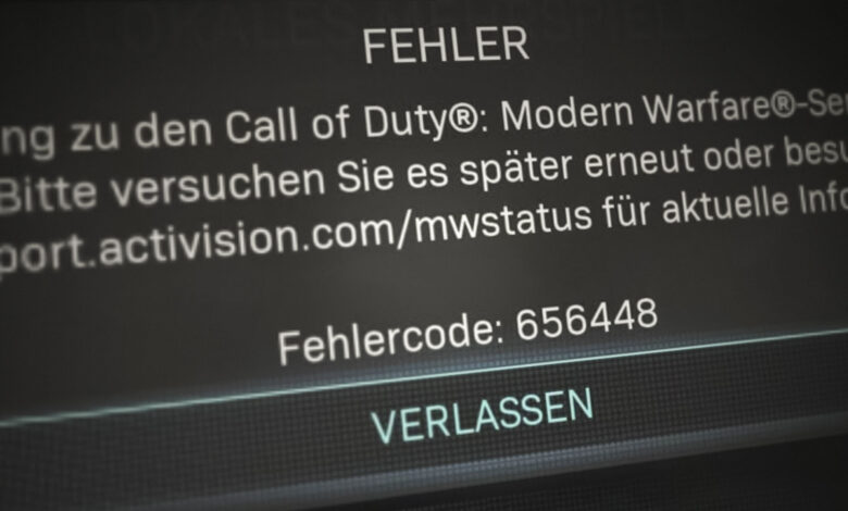 Modern Warfare Fetching Online Profile Error Code 656448