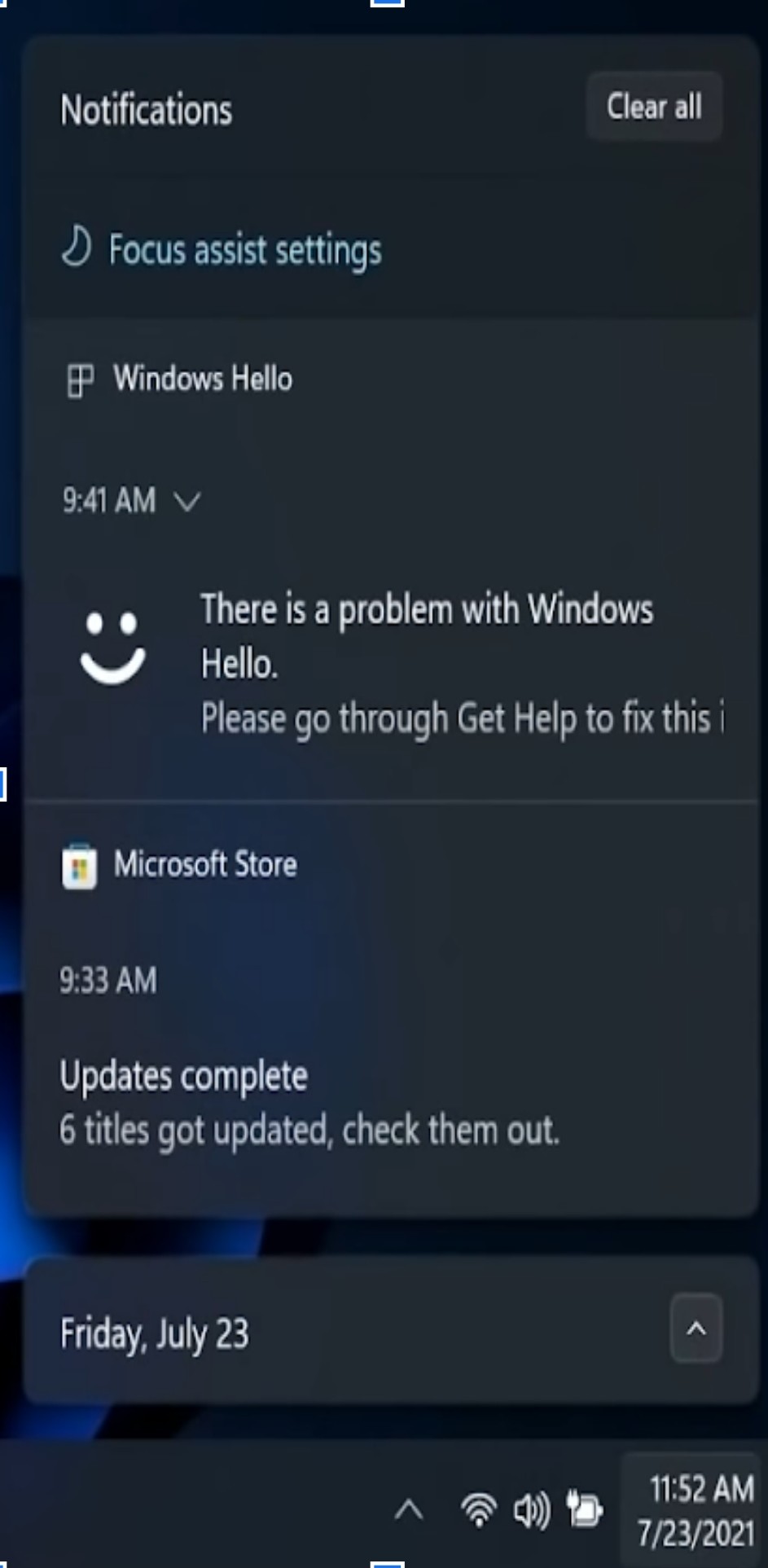 Windows 11 Notification