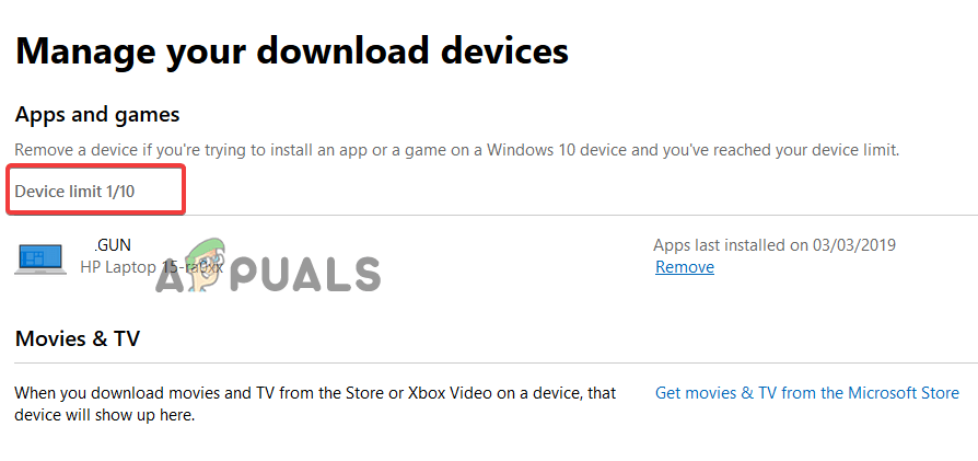 it looks like you don't have any applicable devices linked to your Microsoft account