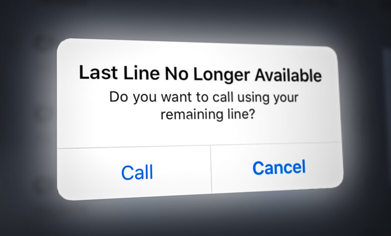 Last Line no Longer Available Error on iPhone