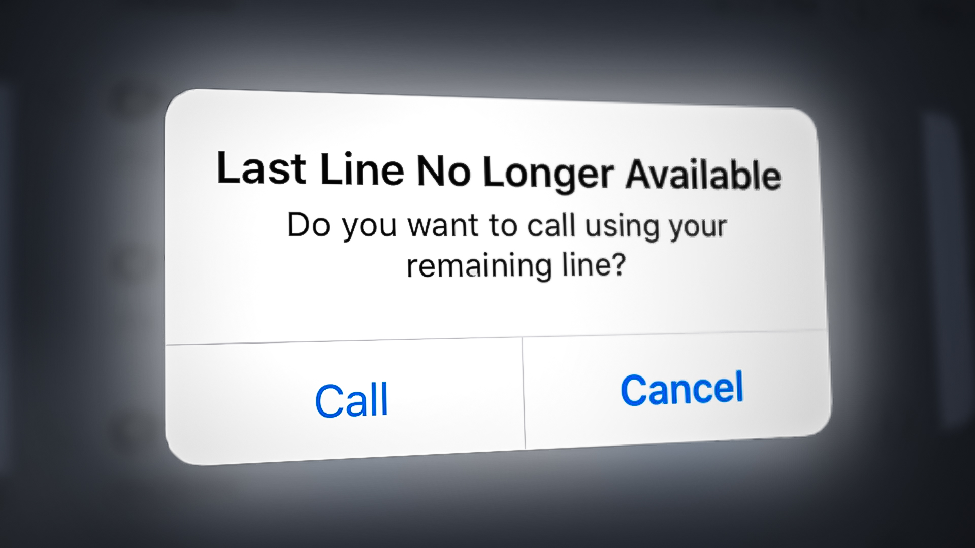 Last Line no Longer Available Error on iPhone