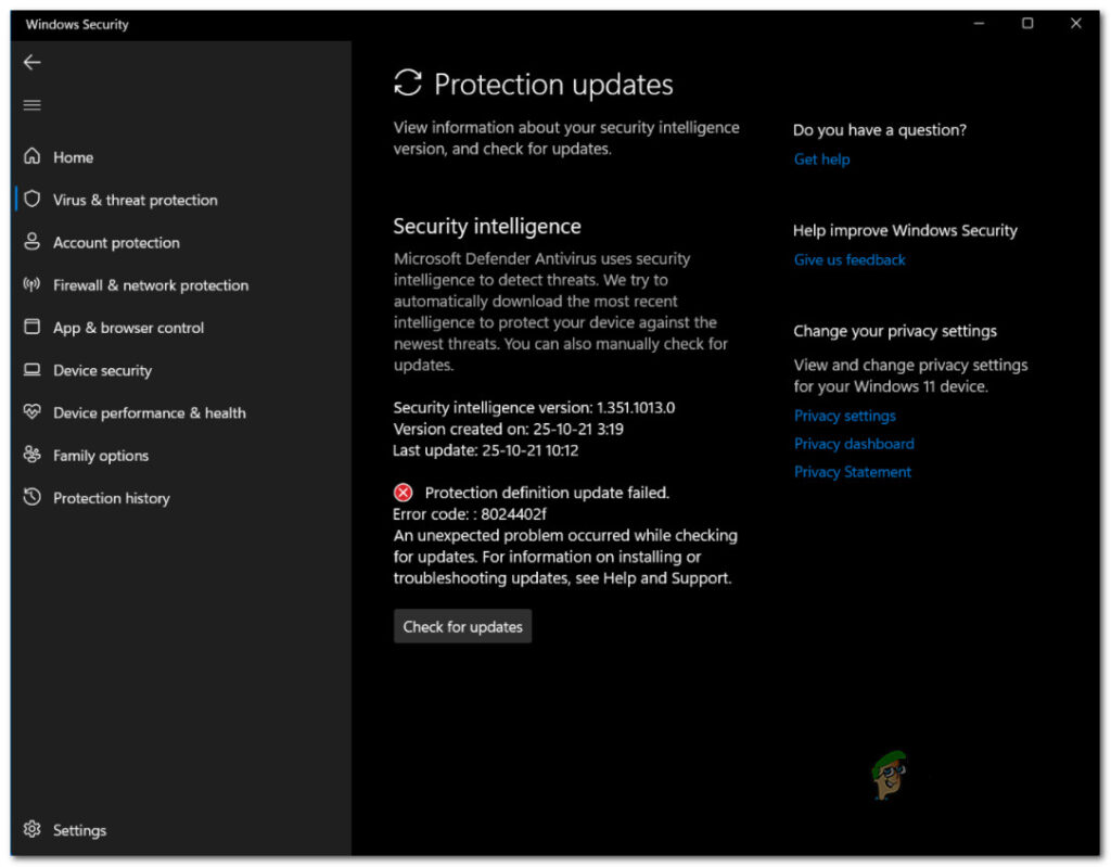 How to Fix Security Definition Update Error 8024402F on Windows 11