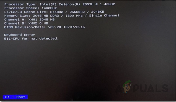 '511-CPU Fan not detected' error