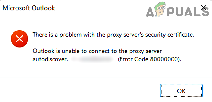 Outlook не может выполнить подключение к прокси серверу код ошибки 18