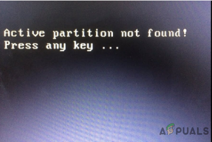 active partition not found error