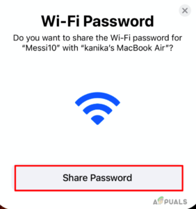 Tap on Share Password
