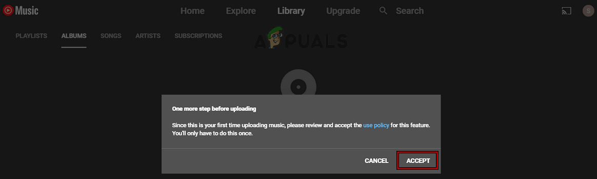 Drag & Drop the iTunes Music to YouTube Music and Accept its TOS