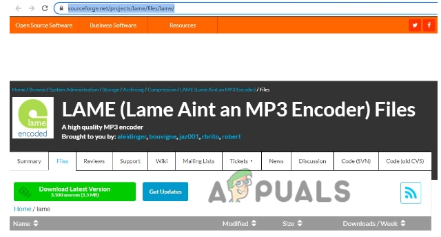 Download and manually install the latest lame_enc.dll file