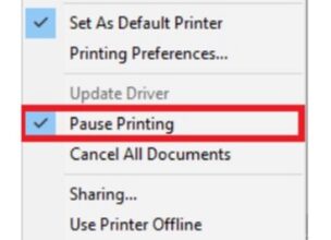 Printer Status is Paused, Cannot Resume error in Windows