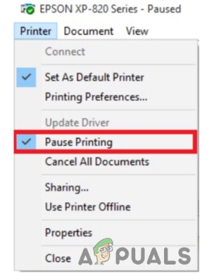 Printer Status is Paused, Cannot Resume error in Windows