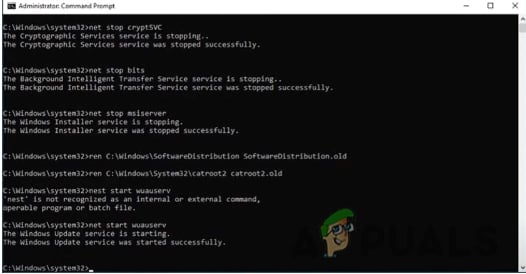 Resetting the Windows Updates Components