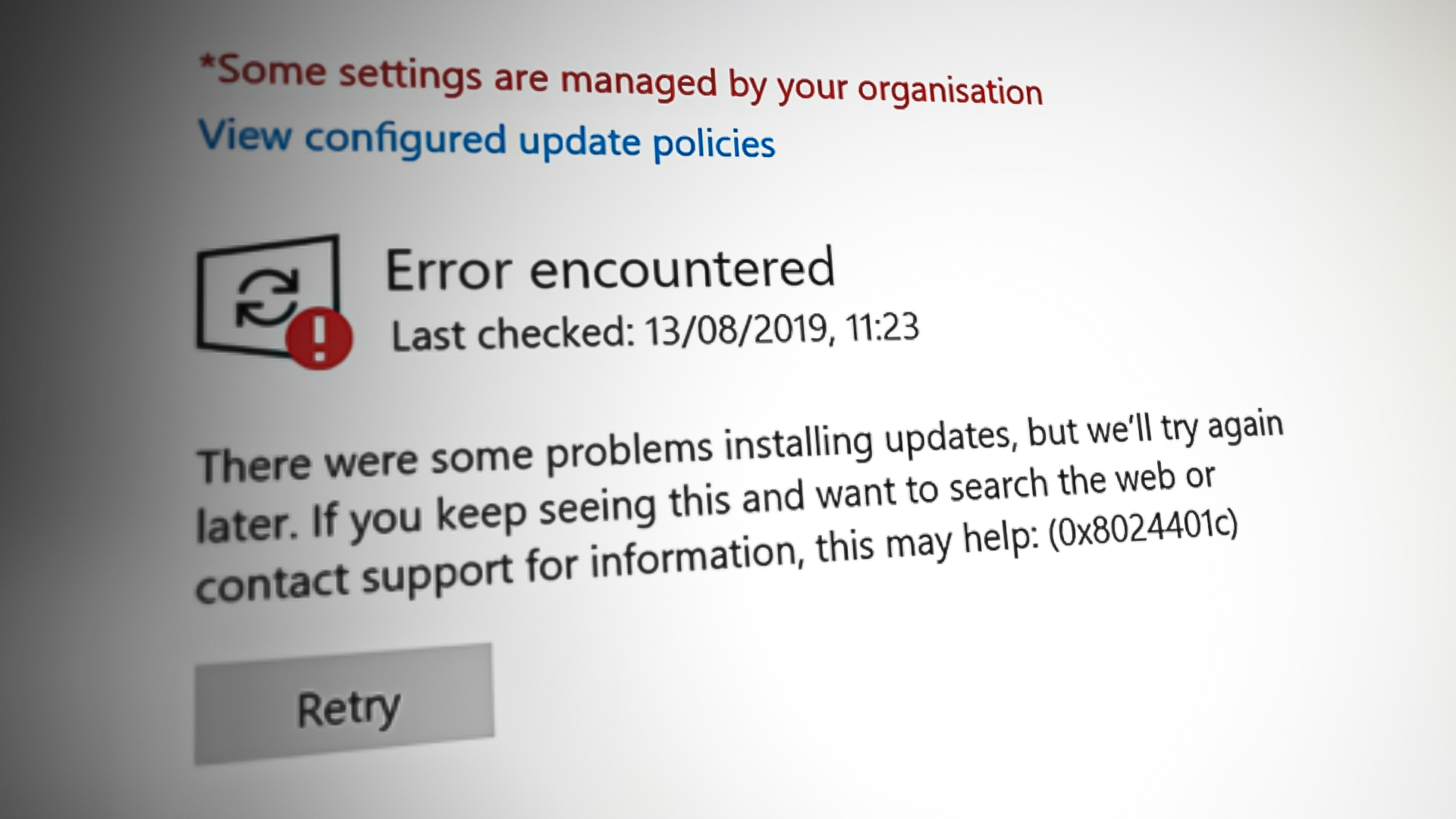 Window update error 0x8024401c