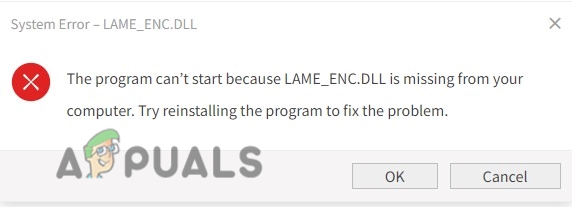 Lame_enc.dll is missing from your computer Error on Windows
