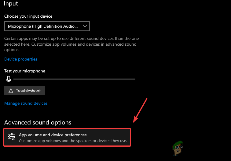Advanced Sound Settings to Reset Microphone Settings