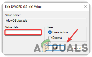 Change Value Data to 1
