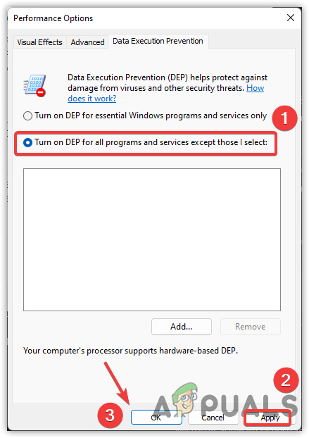 Enable Data Execution Prevention