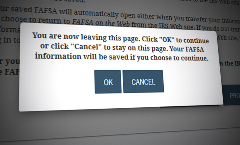Fix: FAFSA on the Web has Encountered an Error