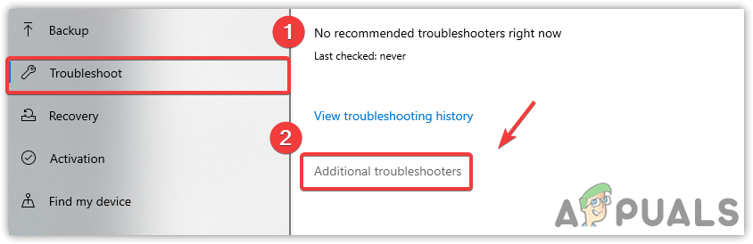 Navigating to Additional Troubleshooters