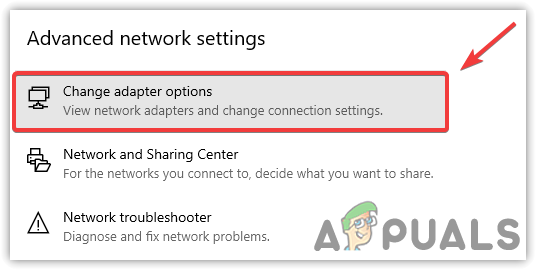 Navigating to Network Control Panel settings