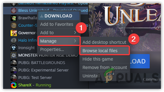 Navigate to Bless Unleashed Directory