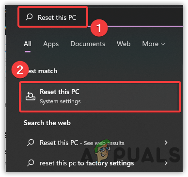 Go to Reset Windows Settings