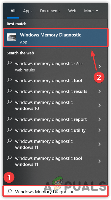 Search Windows Memory Diagnostic