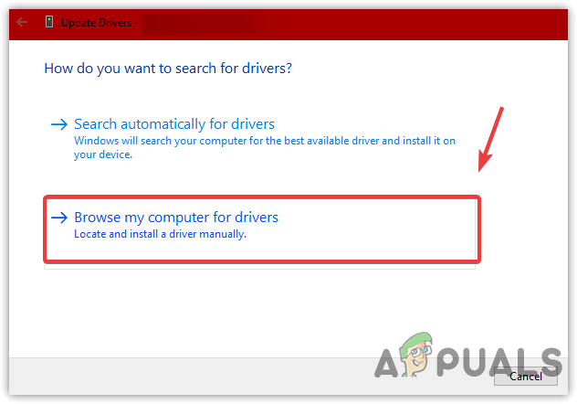 Select Browse My Computer For Drivers