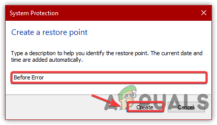 Naming the Restore Point