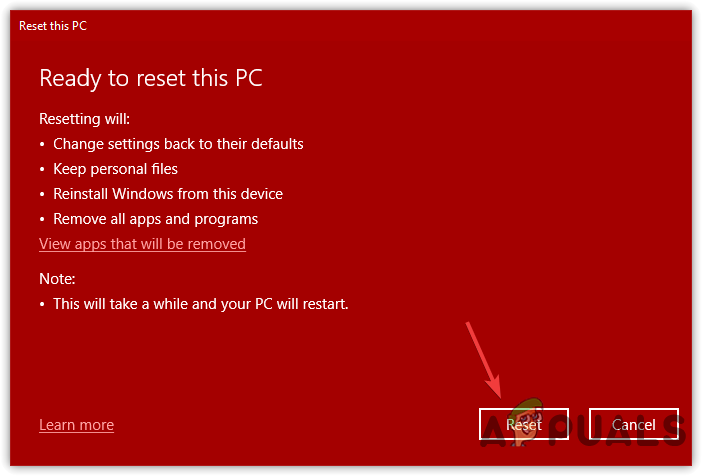 Click to Reset Windows