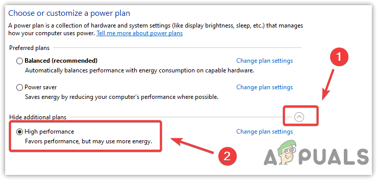 Select High Performance in Power Options